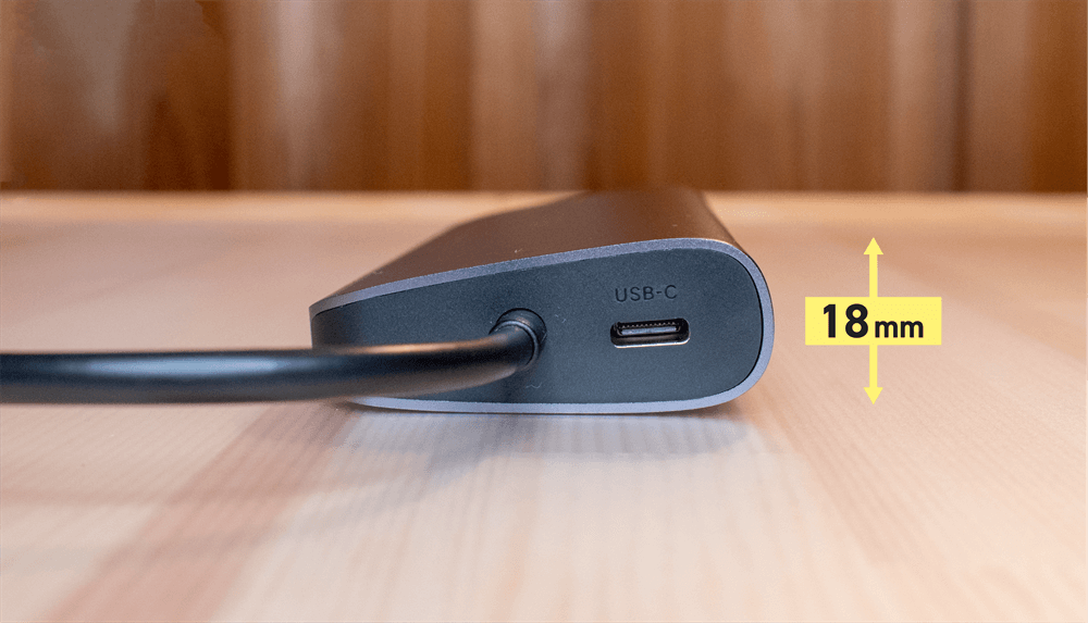 UGREEN USB-Cハブ 10in1の高さの寸法